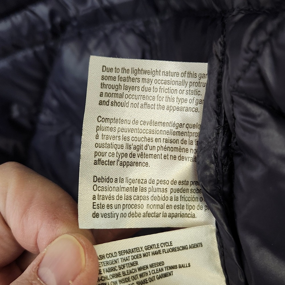 Michael Kors Packable Quilted Down Fill Hooded Long Puffer Coat Navy Blue Size M - Picture 7 of 11